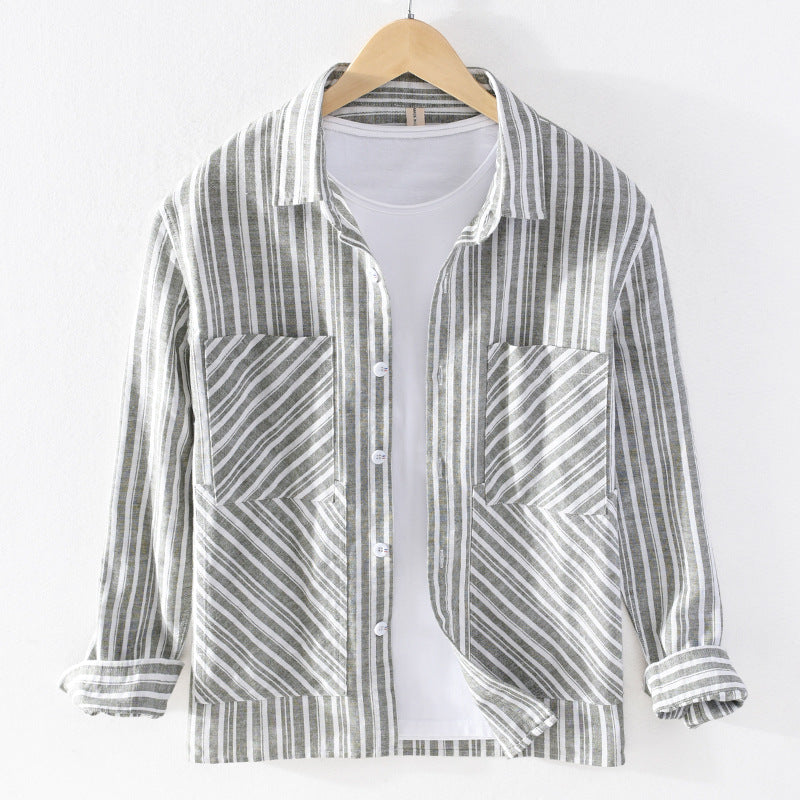 Striped Cotton Casual Thickening Comfortable Shirt
