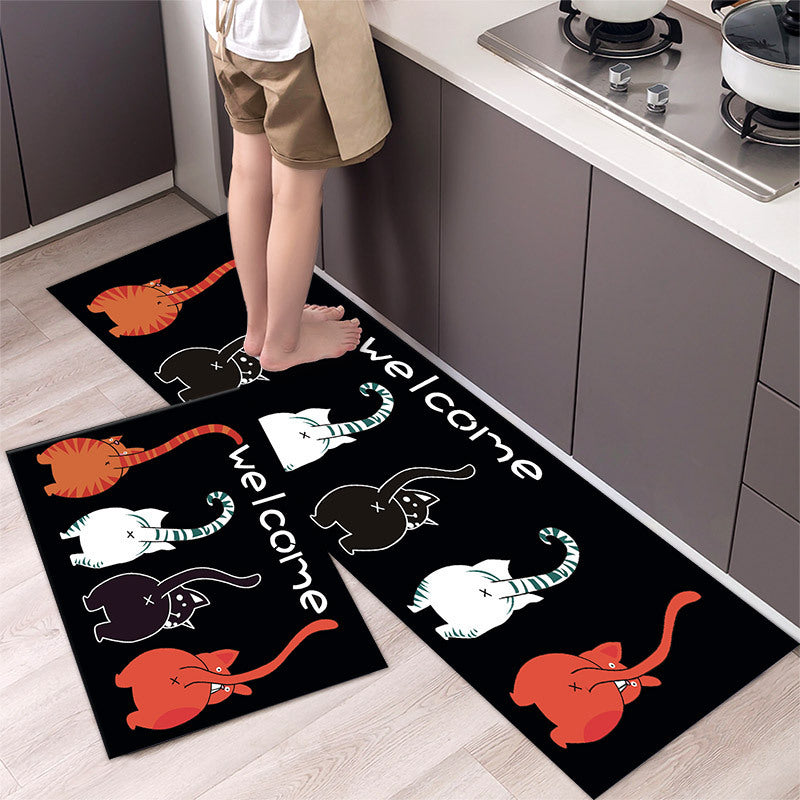 Cartoon Floor Mat Kitchen Strip Rug Simple - Minihomy