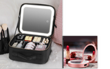 Smart LED Cosmetic Case With Mirror - Large Capacity Portable Makeup Bag