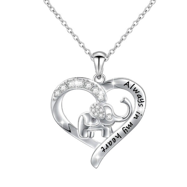 Elephant personalized letter necklace