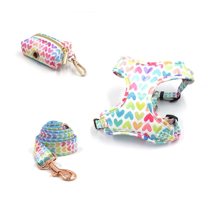 Pet Collar Leash Bow Trash Bag Set