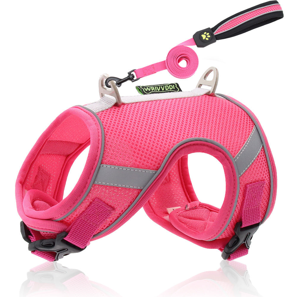 Mesh Breathable Dog Breast Strap Reflective Rope Pet Products - Minihomy