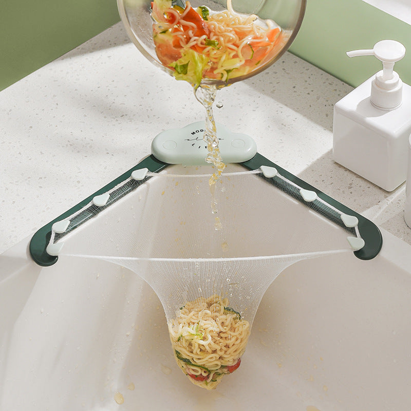 Creative Cloud Sink Drain Rack - Anti-Blocking Strainer with Disposable Filter Mesh Bag for Kitchen