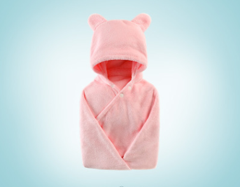 Cotton baby care hooded bath towel - Minihomy