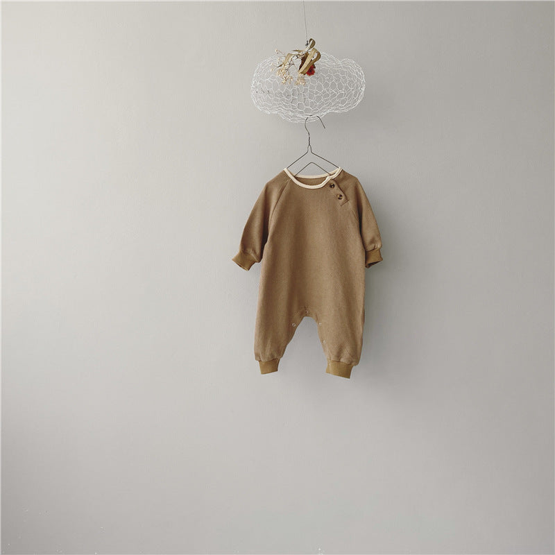 Comfortable And Simple Baby Long-sleeved One-piece