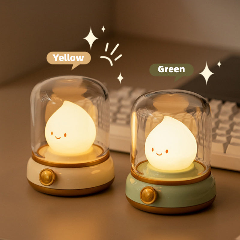 Cute Retro Night Light - Mini USB Rechargeable LED Lamp for Bedroom, Coffee Bar & Home Decor