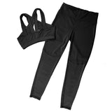 Newest Pink Hollow Women Sets Elastic Running Sport Suit Fitness Clothing