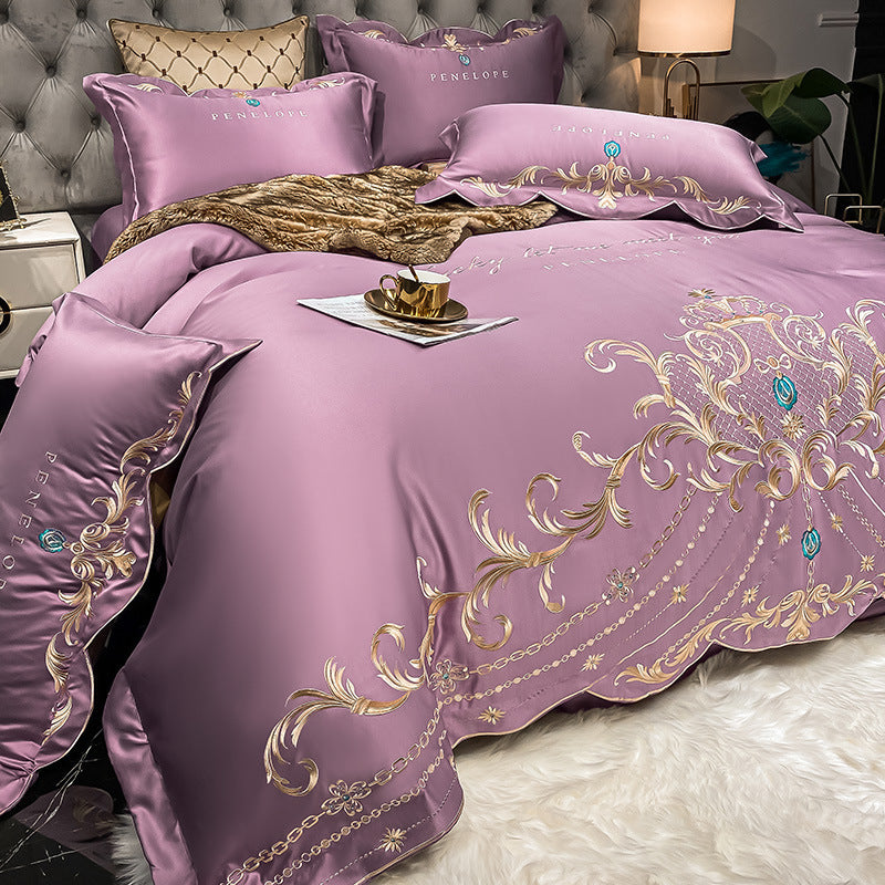 Ice Silk Quilt Sets Bed Sheets Bedding Four-piece Set