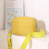 Solid Color Messenger Bag Women's Wide Shoulder Strap Shoulder Small Square Bag