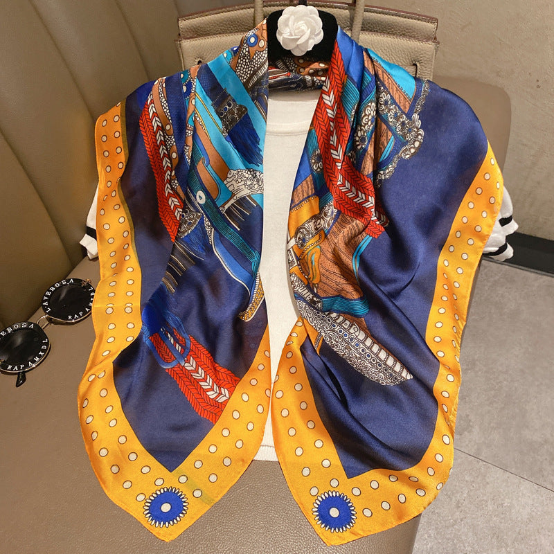 Silk Scarves Female Printing Hijab