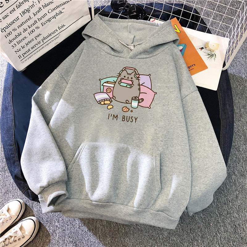 Funny Cat Hoodie Women's Harajuku Sweater