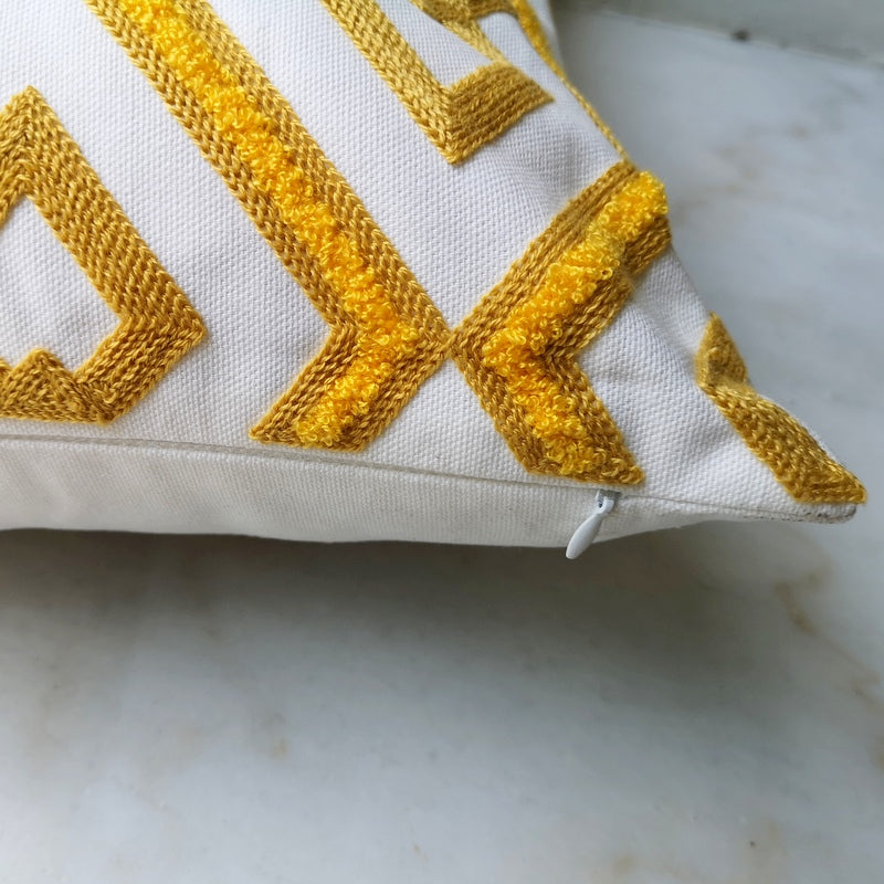 Embroidered bedside pillow