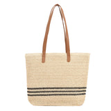 Striped Large Capacity Casual Handbag Summer Straw Bags