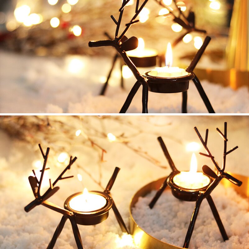 Christmas Deer Candlestick Creative Elk Bracket Candle Holder