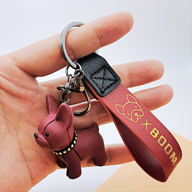 Dog Car keychain French Bulldog Keychain