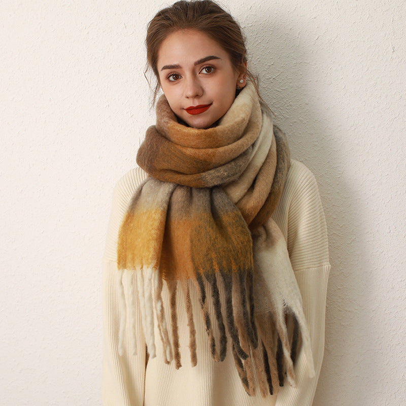 Thickened Mohair Cashmere Scarves for Women