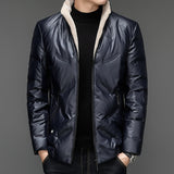 Men's Warm and Cold-Proof Waterproof Jacket with Wool Collar Down Jacket