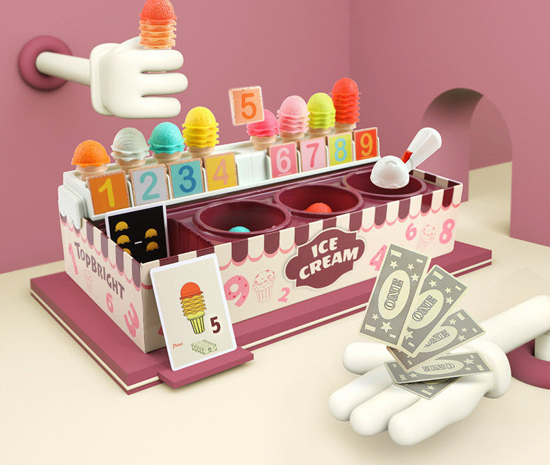 Playhouse Ice Cream Kitchen Toys for Girls - Educational Role Play Game - Minihomy