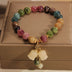 Natural Color Tourmaline Female Summer Ins Lily Pendant Bracelet - Minihomy