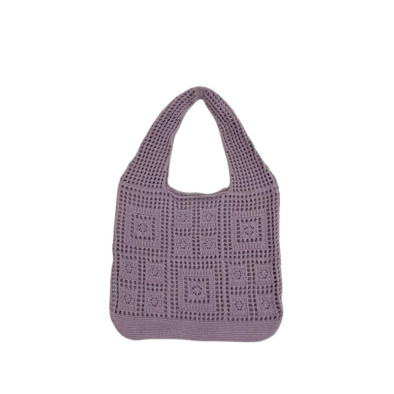 All-Matching Solid Color Knitted Shoulder Bag - Minihomy