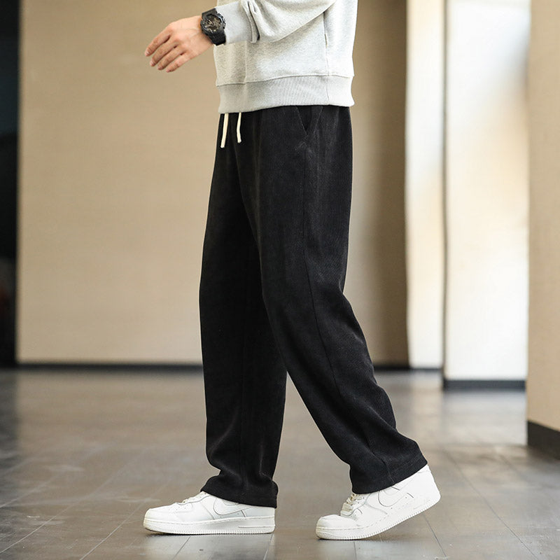 Mens Casual Loose Straight Leg Trousers