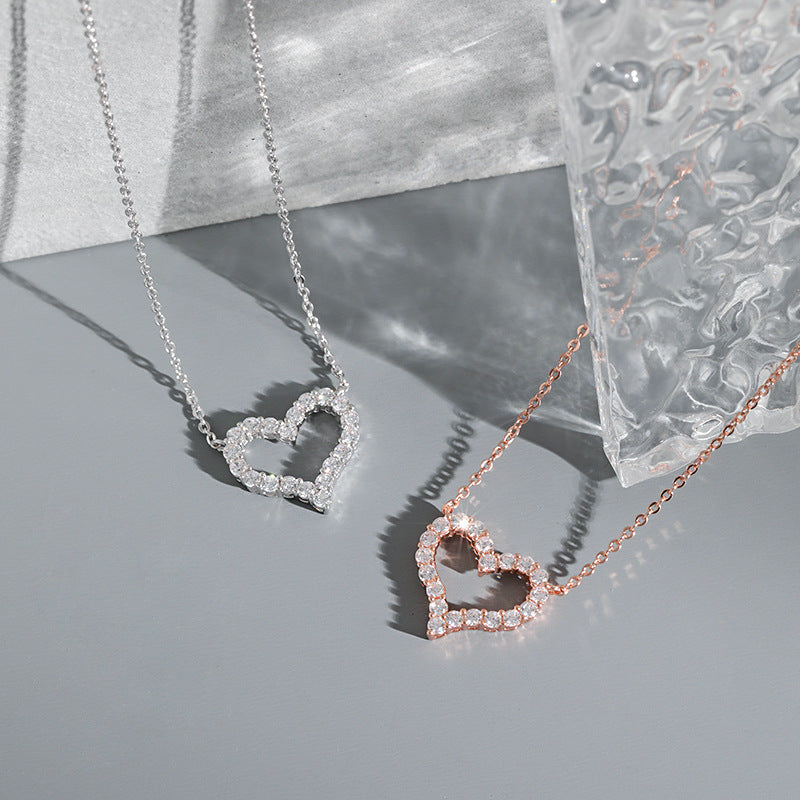 Exquisite Heart Necklace For Women - All-Matching Japanese Peach Heart Clavicle in Rose Gold