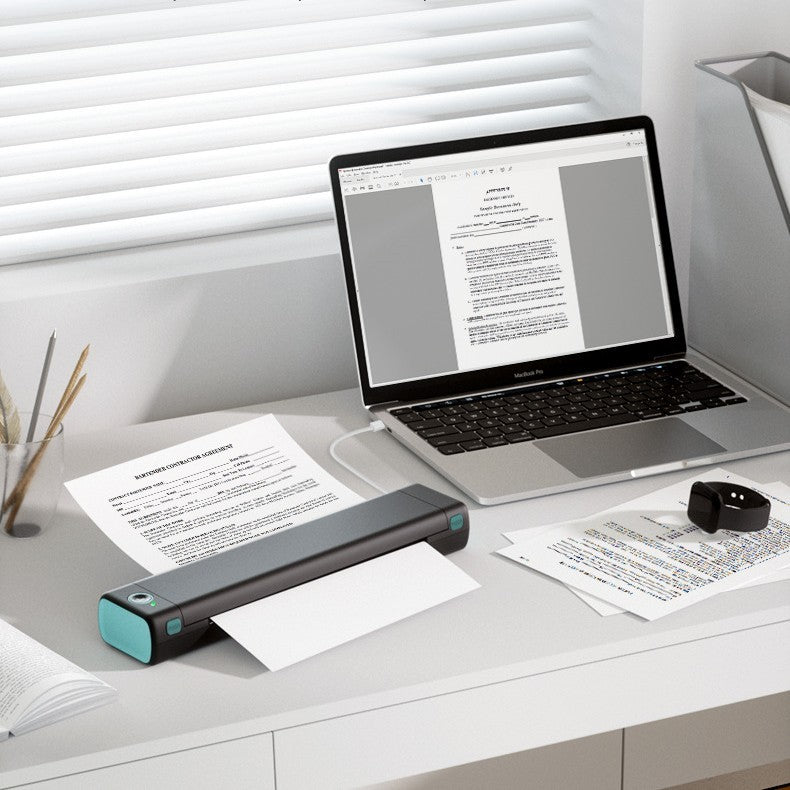 Portable A4 Thermal Printer for Homework, Notes, and More - Ink-Free & Mini - Minihomy