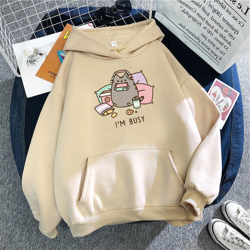 Funny Cat Hoodie Women's Harajuku Sweater