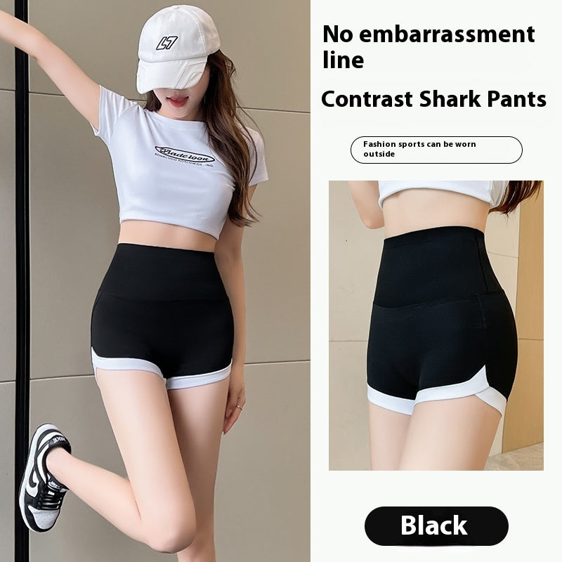 Women's High Waist Tummy Control Shark Shorts for Running, Yoga & Gym