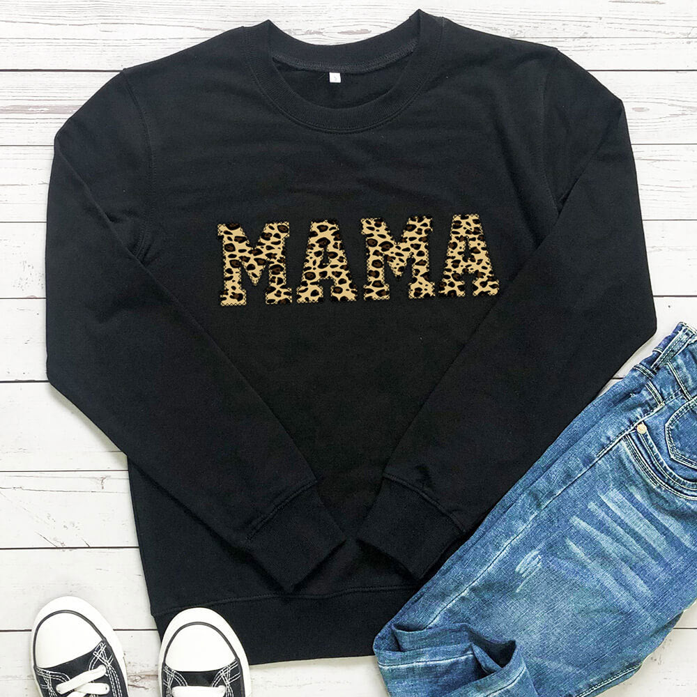 Leopard Print Mother's Day Sweatshirt Casual