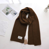 Short Knitted Plain Striped Scarves for Men and Women