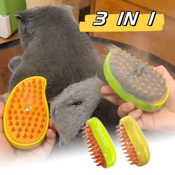 3 In 1 Cat Steam Brush Dogs And Cats Pet Electric Spray Massage Comb For Removing - Minihomy