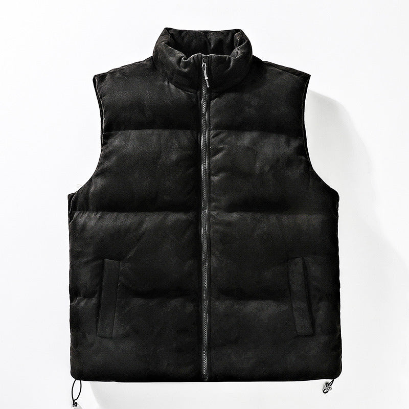 Simple Stand-up Collar Cotton-padded Clothes Vest For Men