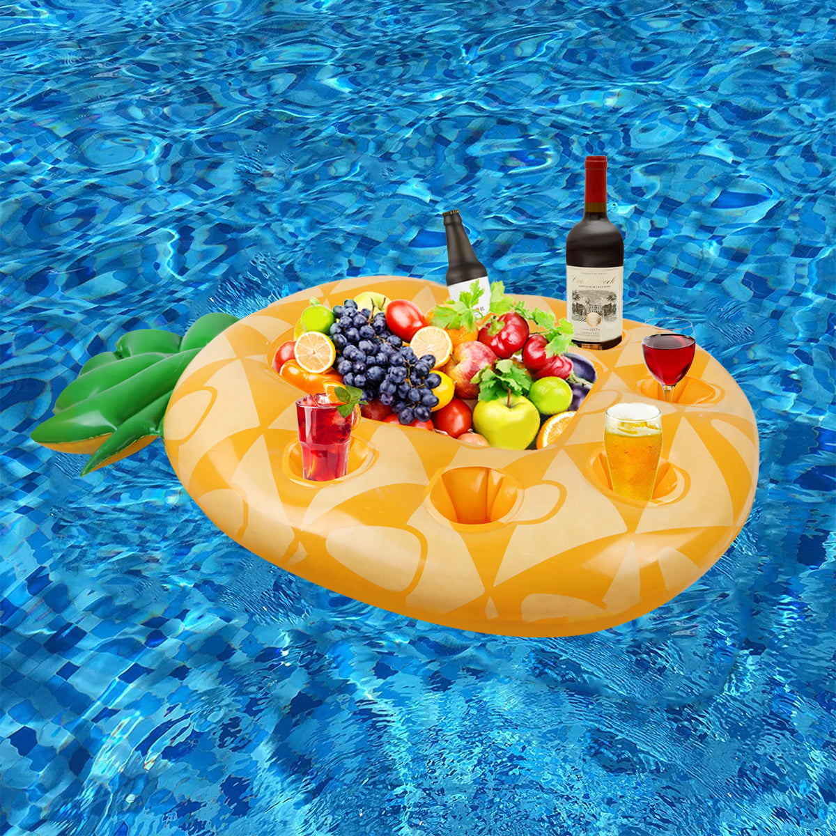 Inflatable Cup Holder Pineapple Drink Holder Swimming Pool Float Bathing Pool Toy