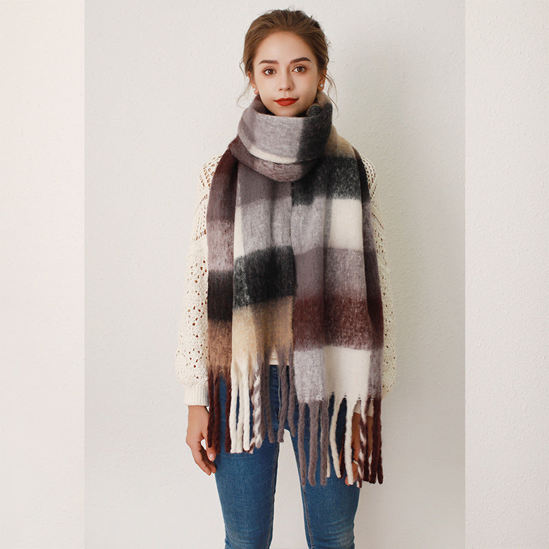 Thickened Mohair Cashmere Scarves for Women