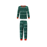 Christmas Print Contrast Color Parent-child Home Suit - Minihomy