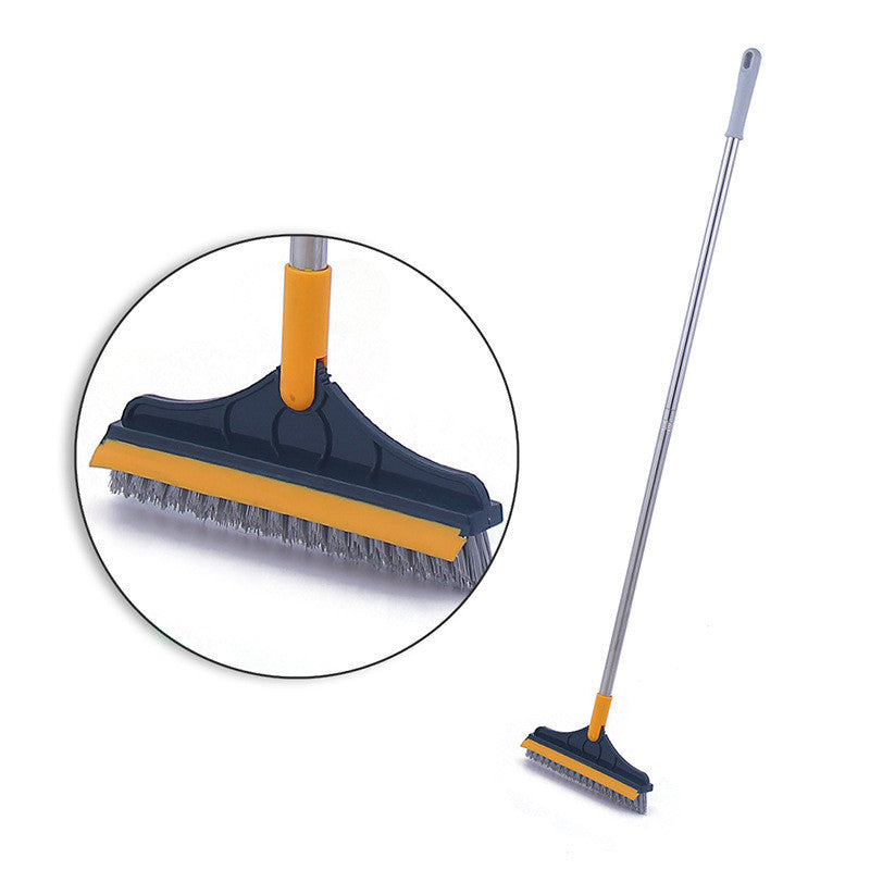 Floor Gap Cleaning Bristles Brush V-broom with Rubber Wiper - Minihomy