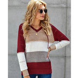 Versatile wear color patchwork long sleeve