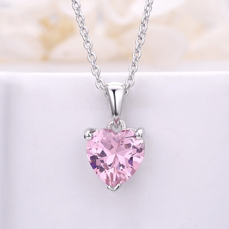 Heart-shaped gemstone necklace - Minihomy