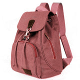 Women's Vintage Canvas Backpack - School Bag for Students