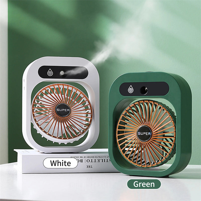 Portable Air Cooler Fan - USB Rechargeable Misting Fan with 3 Speeds, Humidifier for Home & Office - Minihomy