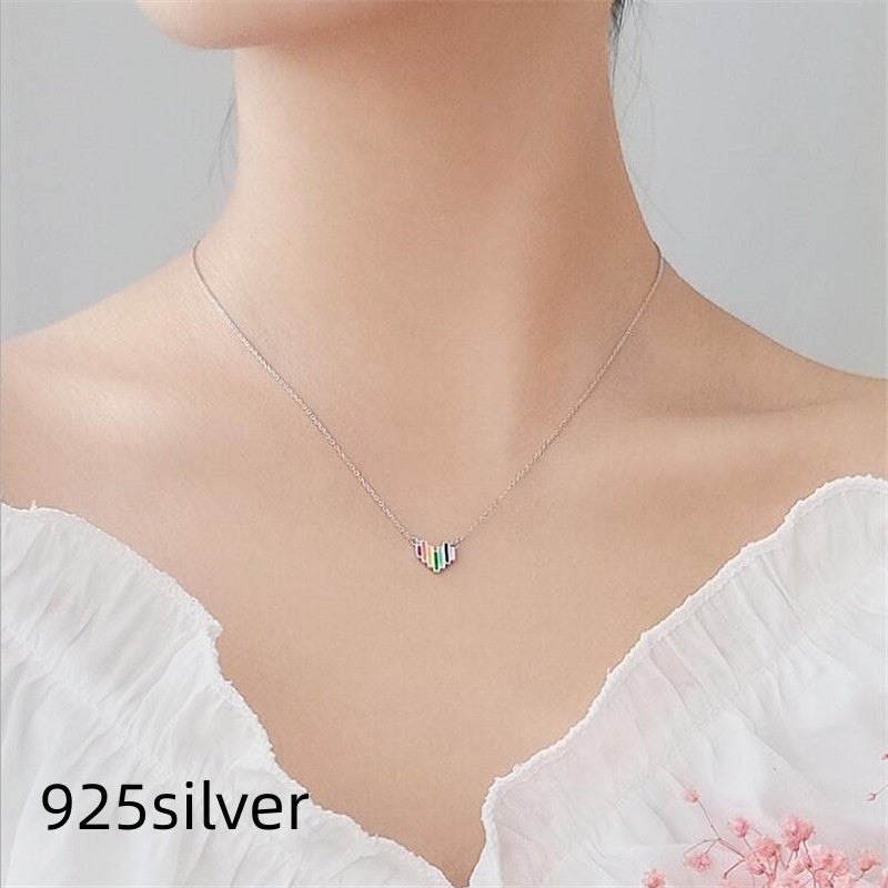 Rainbow Love Necklace Women