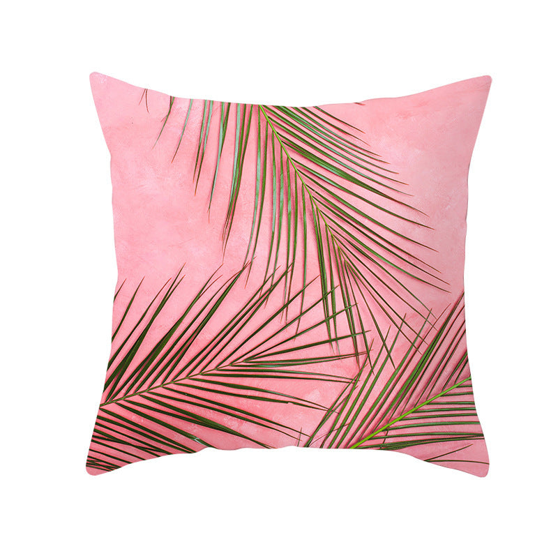 Peach Skin Fleece Pillowcase - Tropical Plant Home Decor