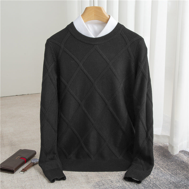 Woolen Sweater Men's Solid Color