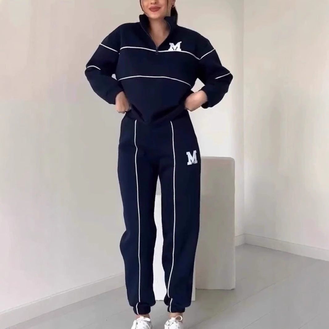 Women's 2-Piece Lounge Set: Comfy Sweatshirt & Sweatpants with Pockets