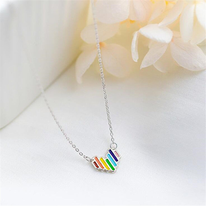 Rainbow Love Necklace Women