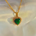 Colorful Rhinestones Heart-shaped Necklace - Love Gold Clavicle Chain - Minihomy