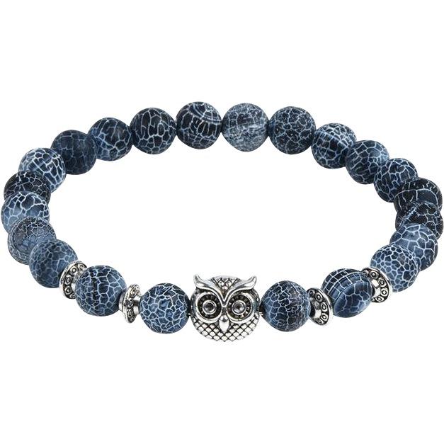 Natural Stone Owl Head Yoga Bracelet - Minihomy