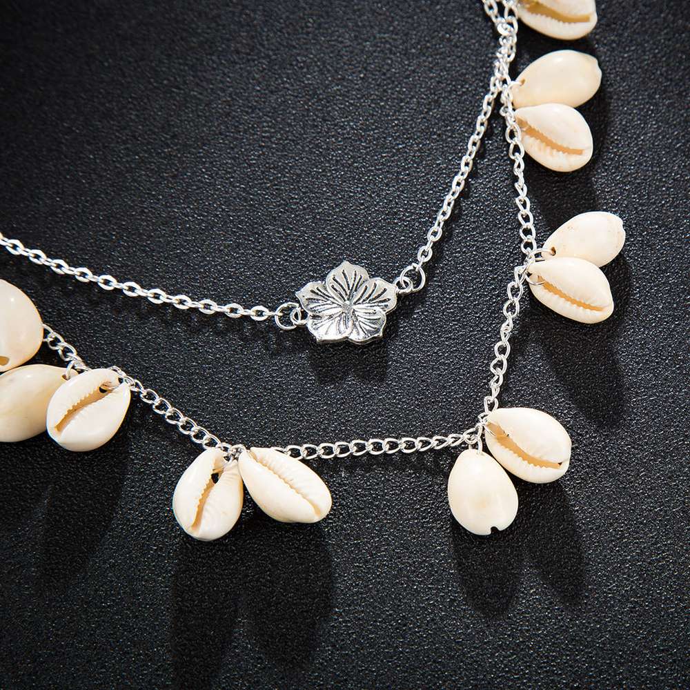 Alloy Flower Shell Necklace - Minihomy