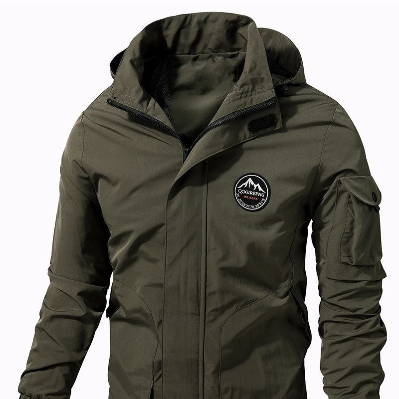 Plus Size Coat Men's Hooded Jacket Outdoor Mountaineering Leisure